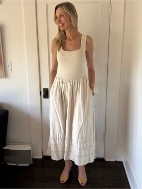 J. Crew Cream Sleeveless Maxi Dress